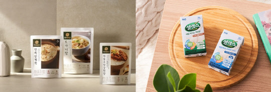 식품업계가 '건강'을 강조한 라인업을 늘리고 있다. <CJ제일제당·매일유업 제공>